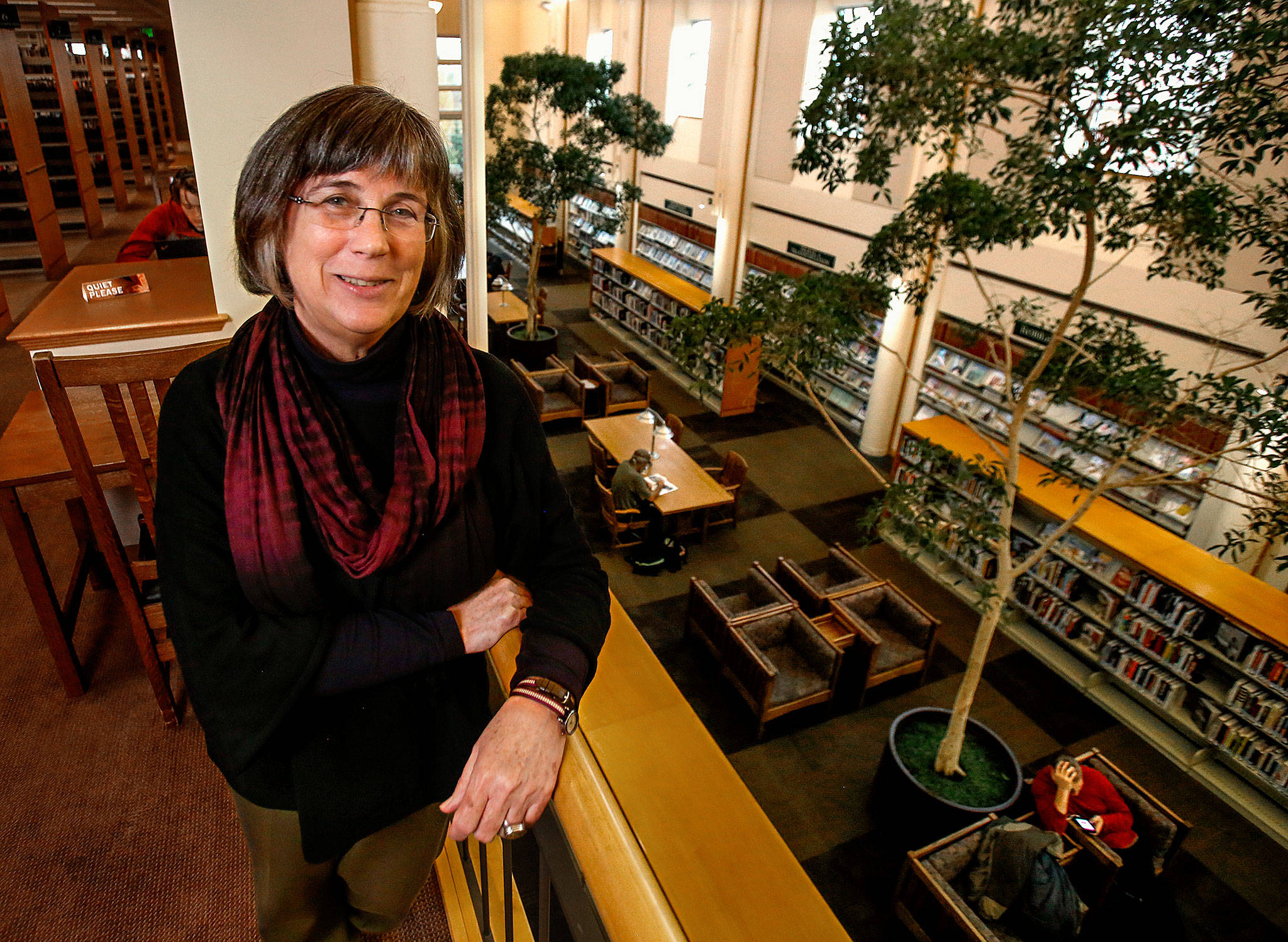 Eileen Simmons is retiring as director of the Everett Public Library. Her last day is Tuesday. A public reception is scheduled for Monday at the library. (Dan Bates / The Herald)