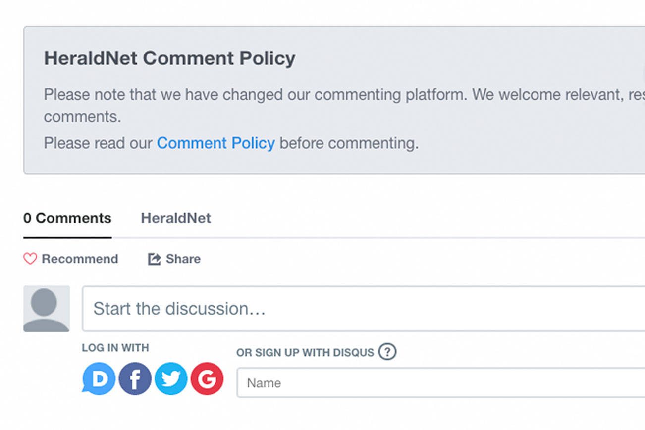 HeraldNet has switched to a different reader-comments tool