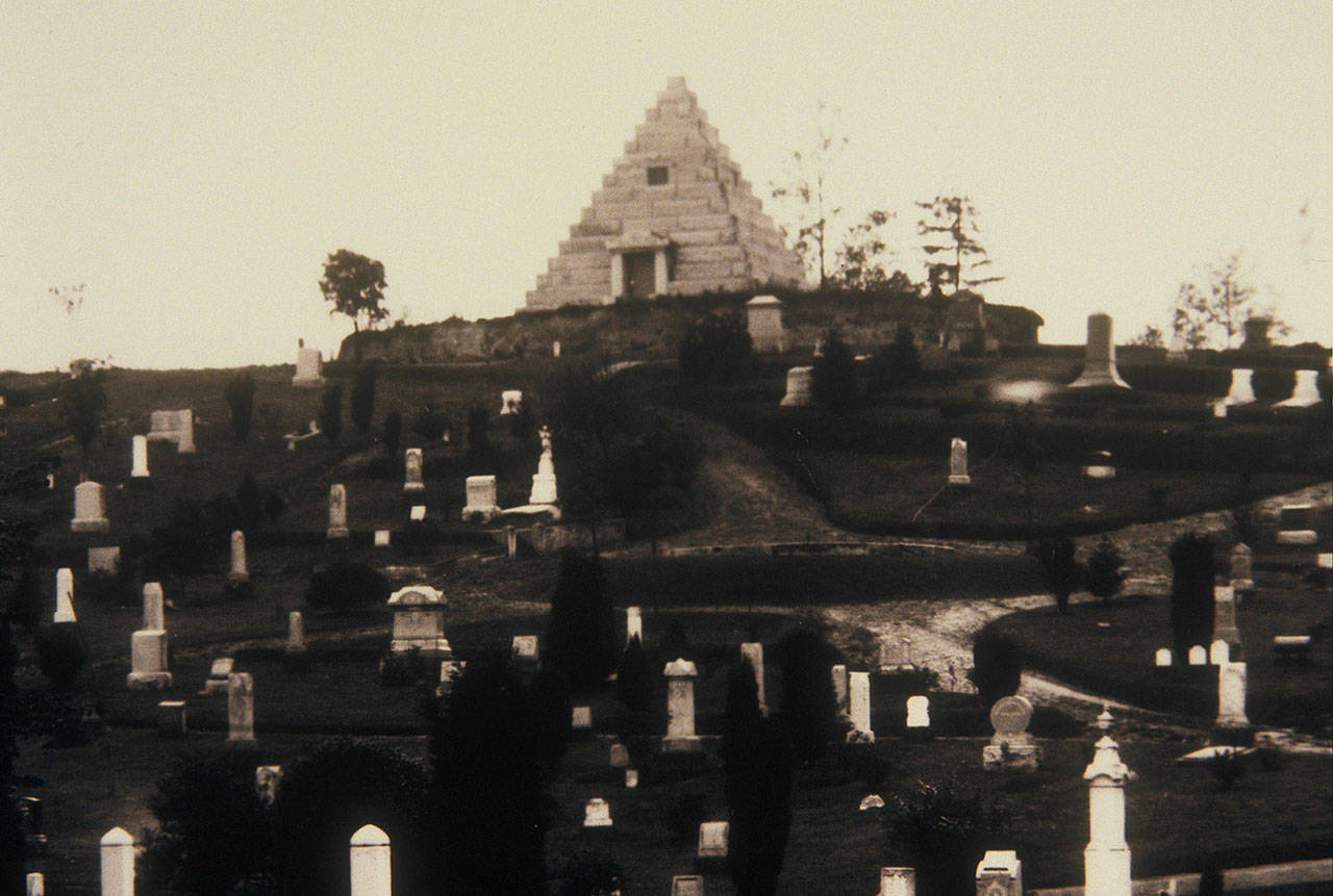 The Rucker tomb is one of the most iconic and recognizable final resting places in Everett. But the histories of many people buried there are recorded and available at Everett Public Library. (Everett Public Library archive)