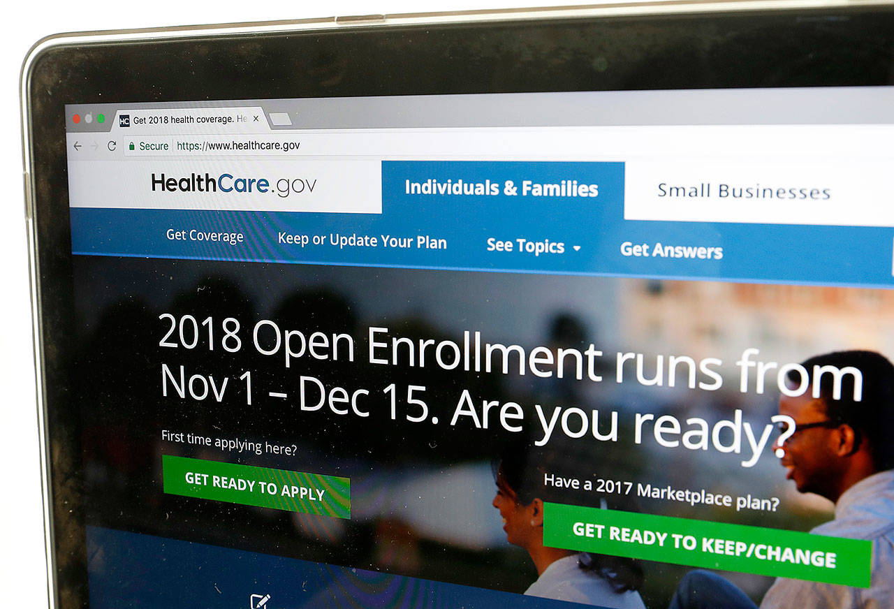The Healthcare.gov website is seen on a computer screen Oct. 18. (AP Photo/Alex Brandon)