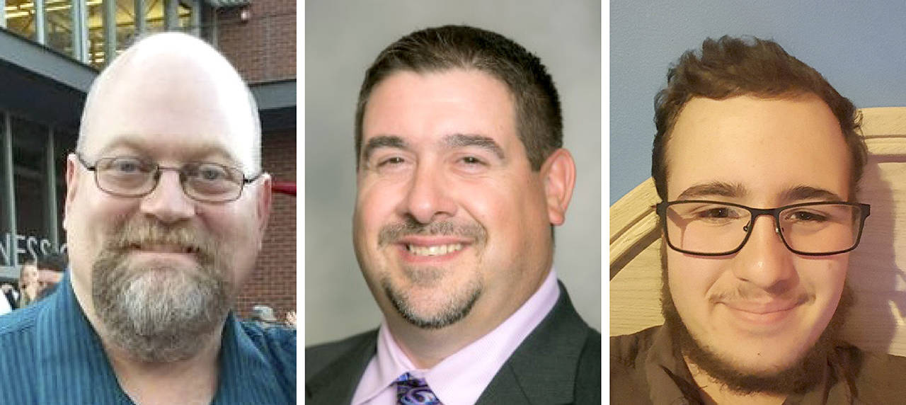 Sultan School Board candidates (from left) Bryon Atkinson, Mike Varnell and Jordan Sears.