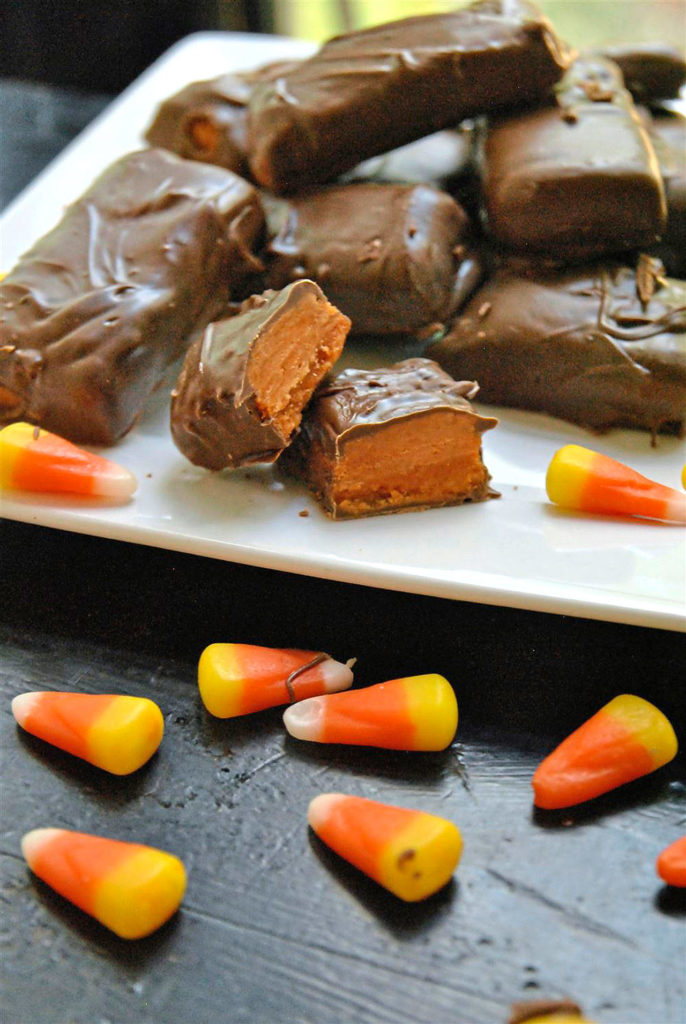 Mixed with peanut butter, melted candy corn hardens into a candy that tastesexactly like a Butterfinger. (Gretchen McKay/Pittsburgh Post-Gazette)
