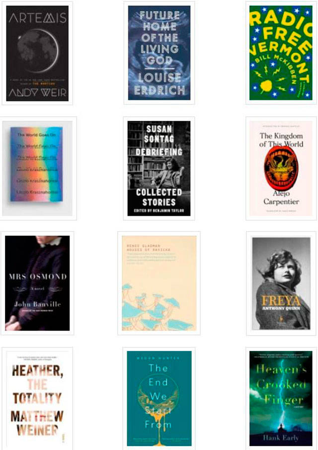 Some of the titles available to check out from Everett Public Library this month. (Everett Public Library image)
