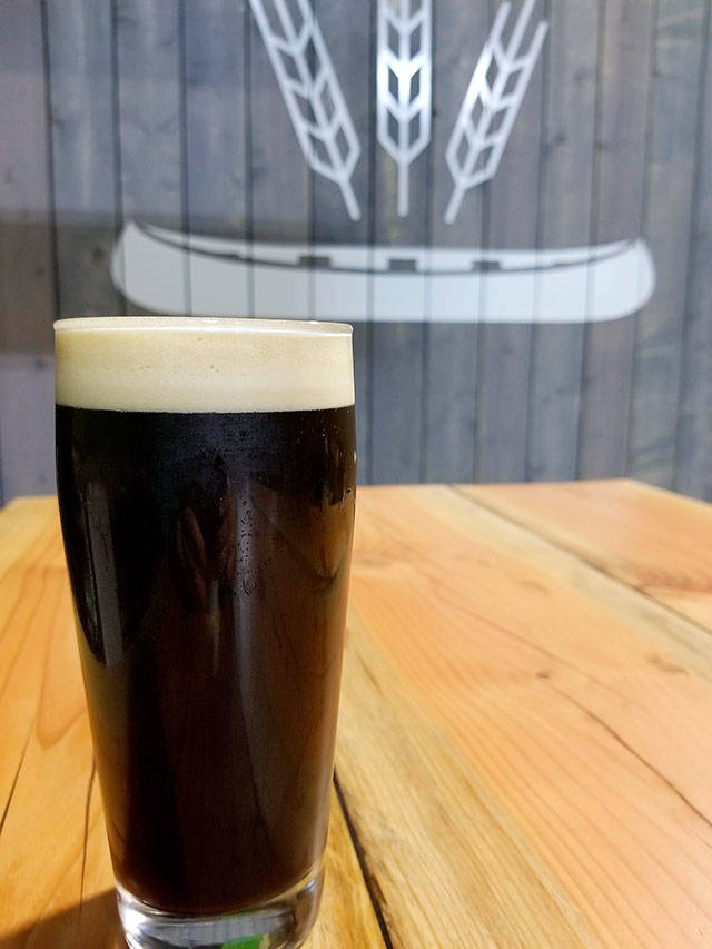 The roasty characteristics of the Peanut Butter Porter carry through with a hint of peanut butter sweetness throughout. (Lost Canoe Brewing)