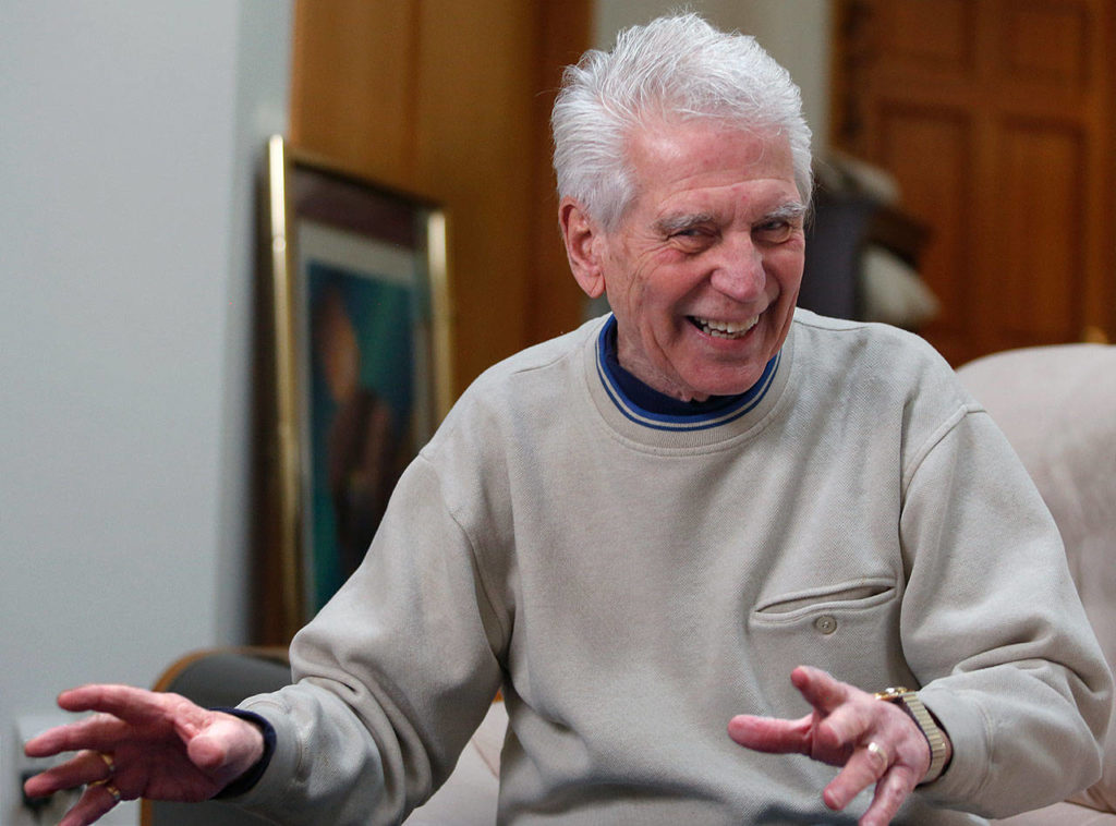 All these years later, Fred Fillbrook, who helped establish Mill Creek’s Veterans Day parade has a lot of good memories from his service with the 82nd Airborne. (Dan Bates / The Herald)
