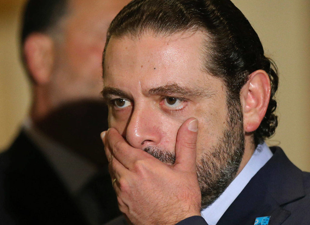 Former Lebanese Prime Minister Saad Hariri reacts after he announced his support to the Christian leader Michel Aoun to be Lebanese president, in Beirut, Lebanon in a file photo from Oct. 20, 2016. Hariri resigned Saturday, Nov. 4, 2017 during a trip to Saudi Arabia in a surprise move that plunged the country into uncertainty amid heightened regional tensions. (Hussein Malla, File)
