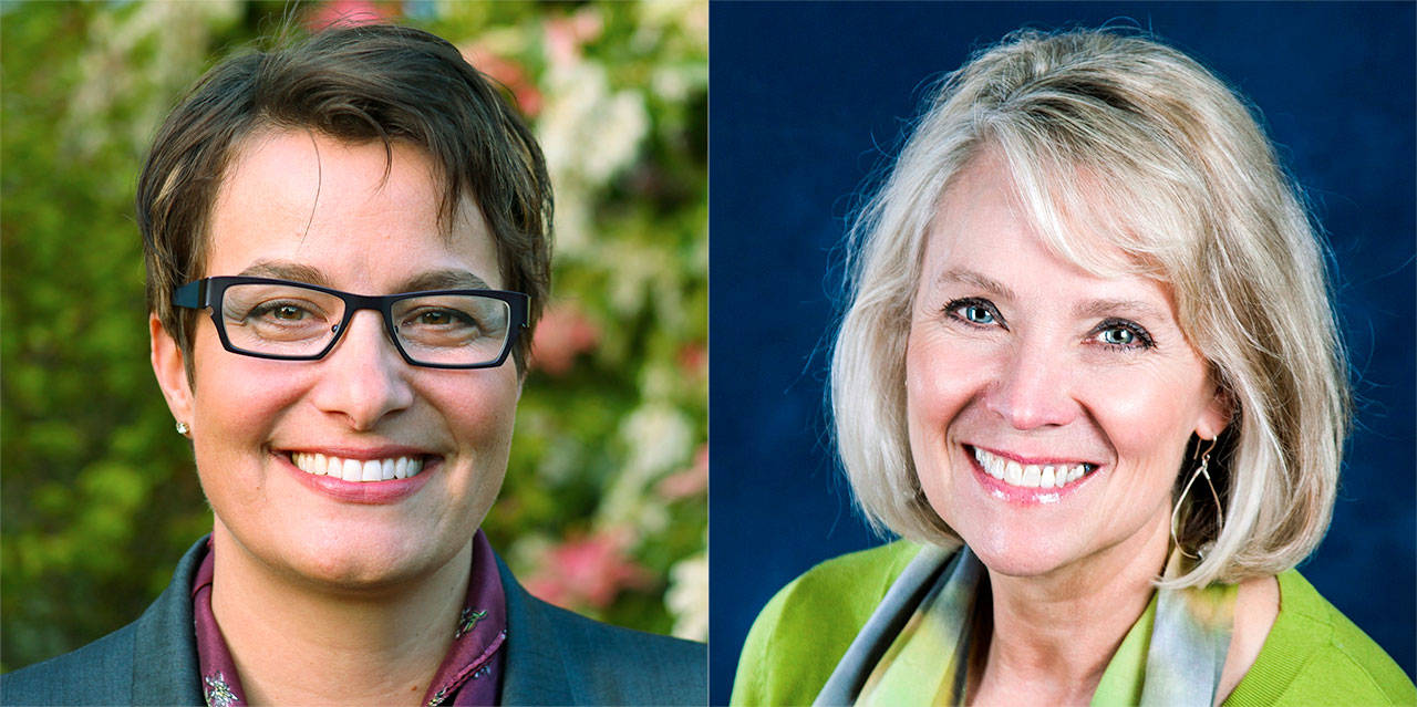 Everett mayoral candidates Cassie Franklin (left) and Judy Tuohy.