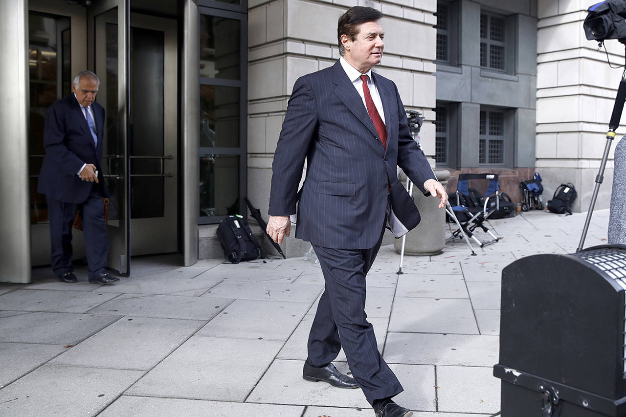 Paul Manafort, President Donald Trump’s former campaign chairman, leaves the federal courthouse Monday in Washington. (AP Photo/Jacquelyn Martin)
