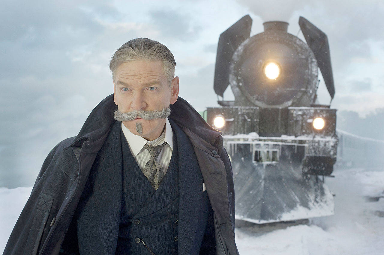 Sporting a truly epic mustache, Kenneth Branagh directed and stars in “Murder on the Orient Express.”