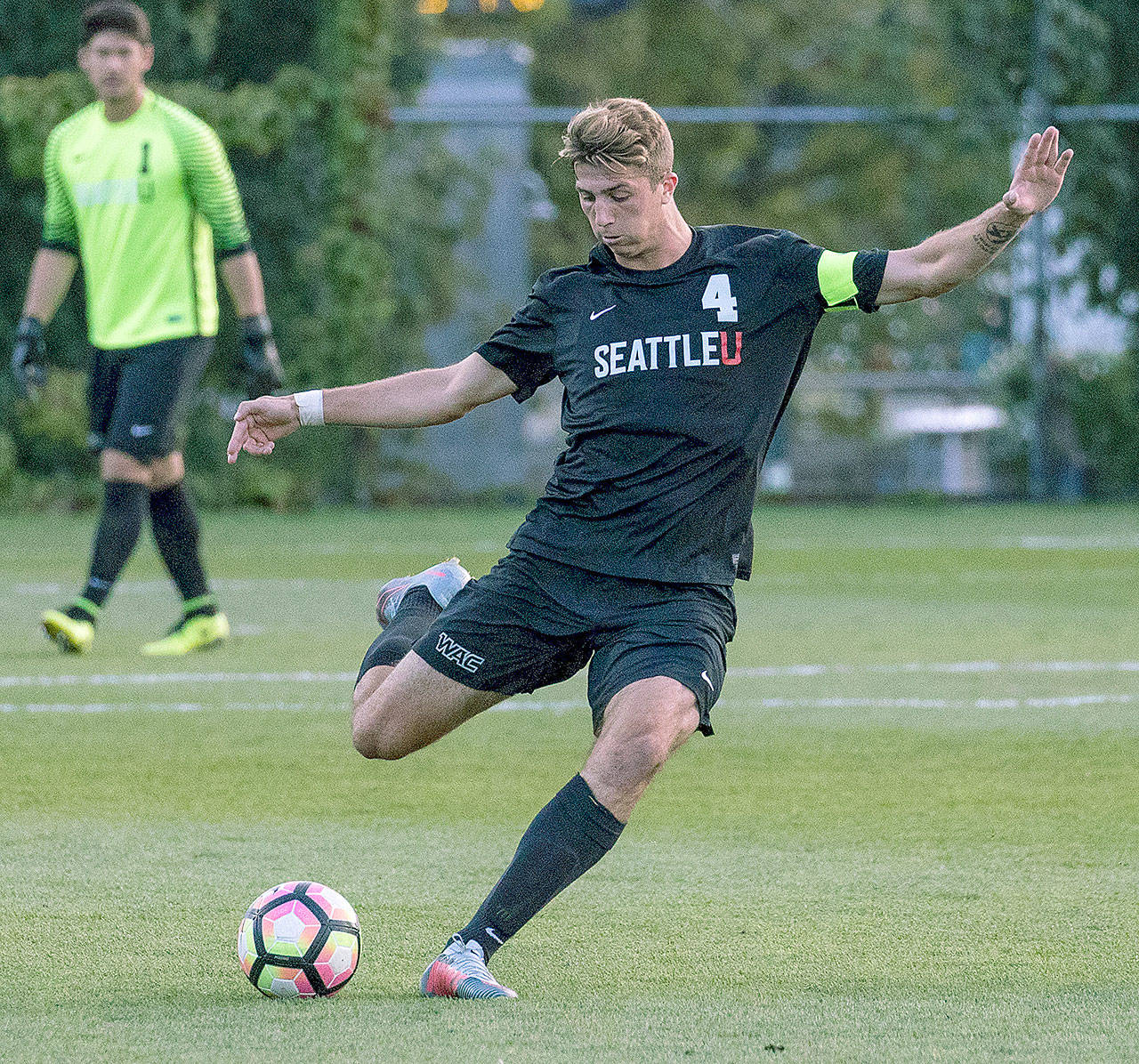 Seattle’s Nathan Aune, a former Arlington High School standout, was named the Western Athletic Conference’s Defensive Player of the Year. It’s the third consecutive season that a Snohomish County product received that award. (Seattle University photo)