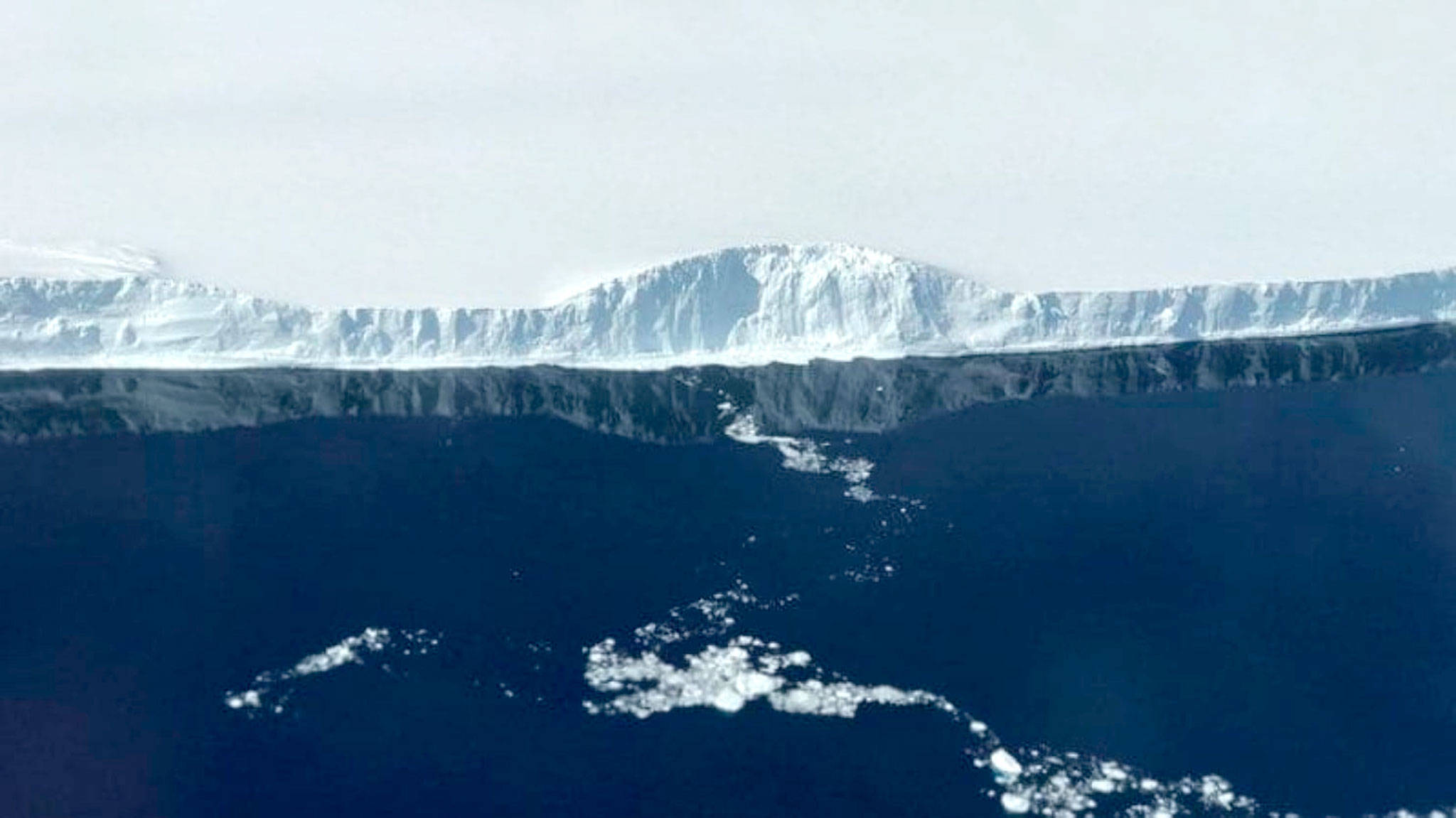 The edge of A-68, the iceberg that detached from the Larsen C ice shelf in July. (NASA/Nathan Kurtz)
