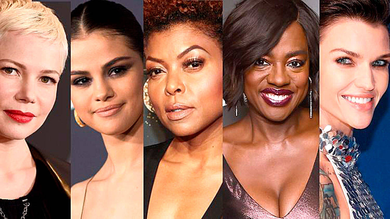 Michelle Williams, from left, Selena Gomez, Taraji P. Henson, Viola Davis and Ruby Rose are featured in People magazine’s 2017 Most Beautiful People. (AP, Getty)
