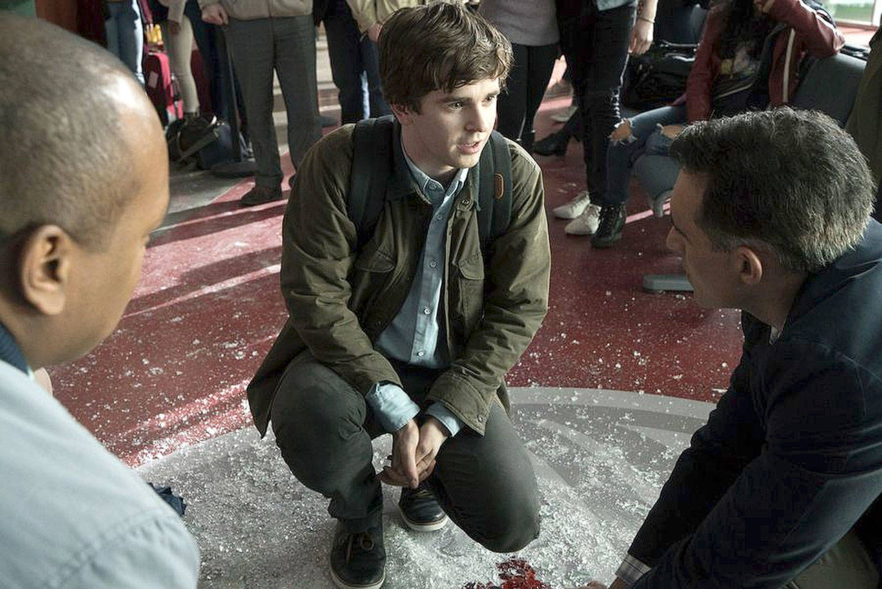 Freddie Highmore is a surgeon on the autism spectrum on “The Good Doctor.” (Liane Hentscher/ABC)
