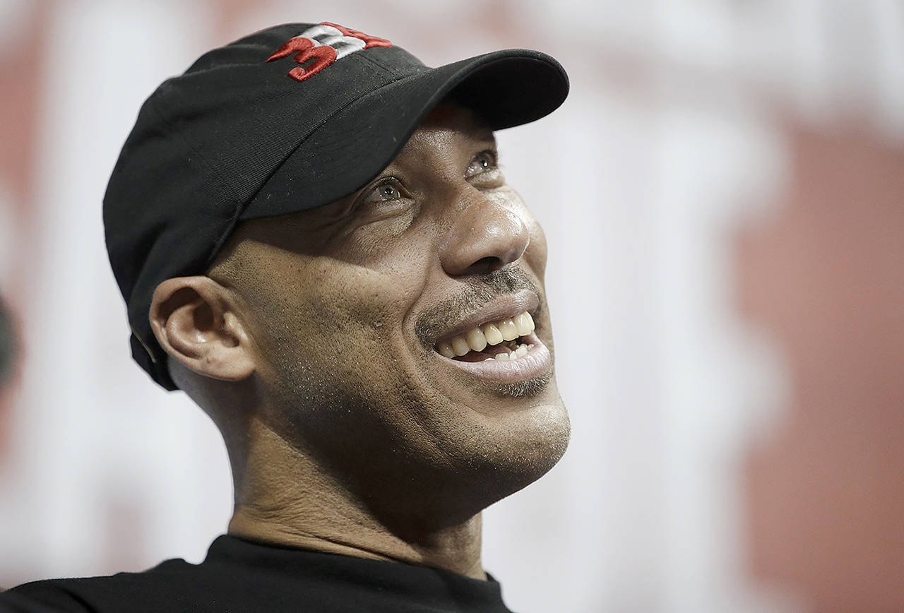 LaVar Ball, father of Los Angeles Lakers Lonzo Ball and UCLA player LiAngelo Ball. (AP Photo/John Locher, File)