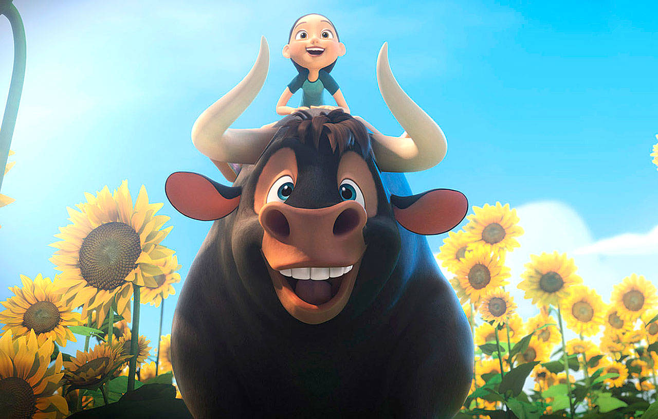 In “Ferdinand,” John Cena lends his voice to the bull who has an adventure to find his way home. (Blue Sky Studios-Twentieth Century Fox)