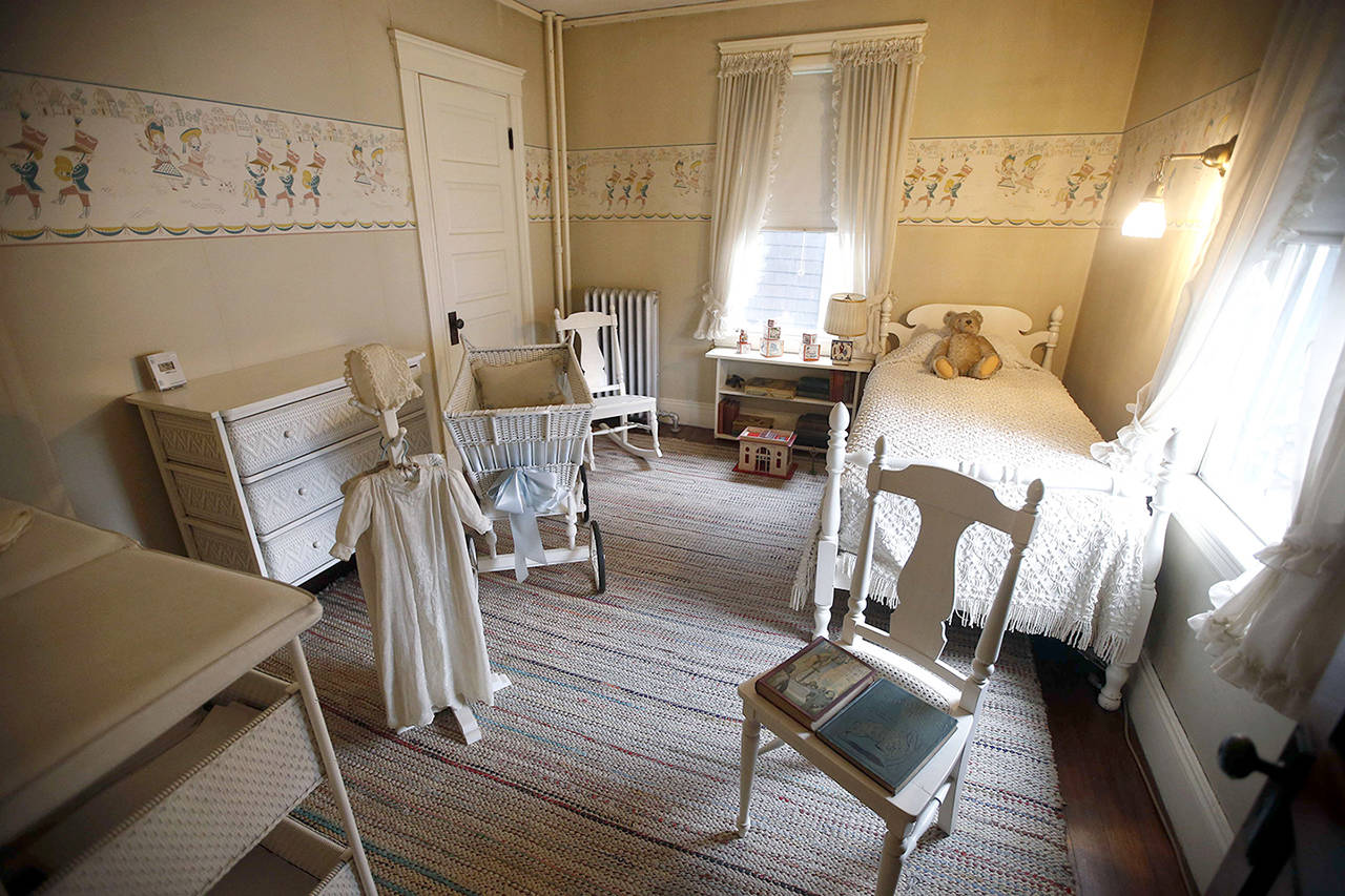 This photo shows John F. Kennedys bedroom in the familys home in Brookline, Massachusetts, on Wednesday, the 54th anniversary of his assassination in Dallas in 1963. (AP Photo/Michael Dwyer)