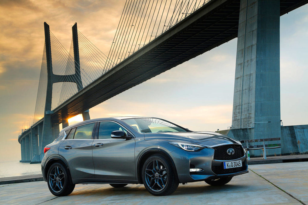 The dramatic design of the all-new Infiniti QX30 premium crossover makes it a standout among the competition. (Manufacturer photo)
