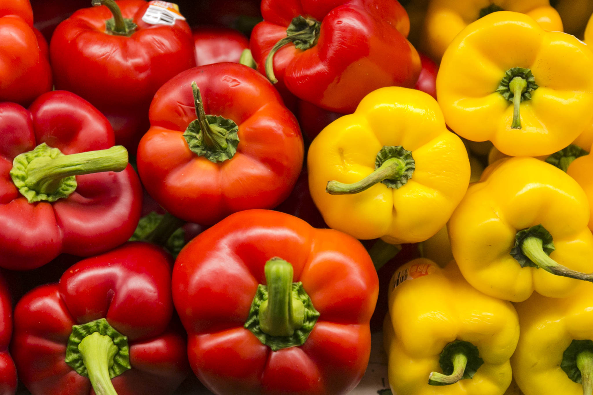 Bell peppers are for sale at Produce Place in Marysville on Dec. 28. The popular market will be closing its door in January after eight years in the same spot. (Kevin Clark / The Herald)