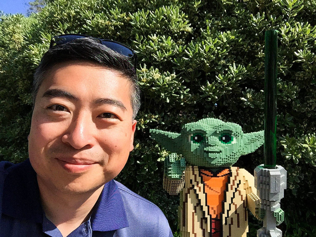 Kang takes inspiration from another, albeit fictional, leader of a peacekeeping force. Kang’s Facebook profile photo is a selfie with a Lego Yoda taken at Legoland. (Photo courtesy of Cheol Kang)
