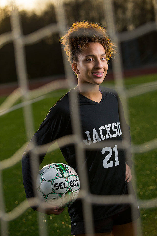 Jackson High School senior forward Jadyn Edwards is the Herald’s 2017 Girls Soccer Player of the Year. (Andy Bronson / The Herald)