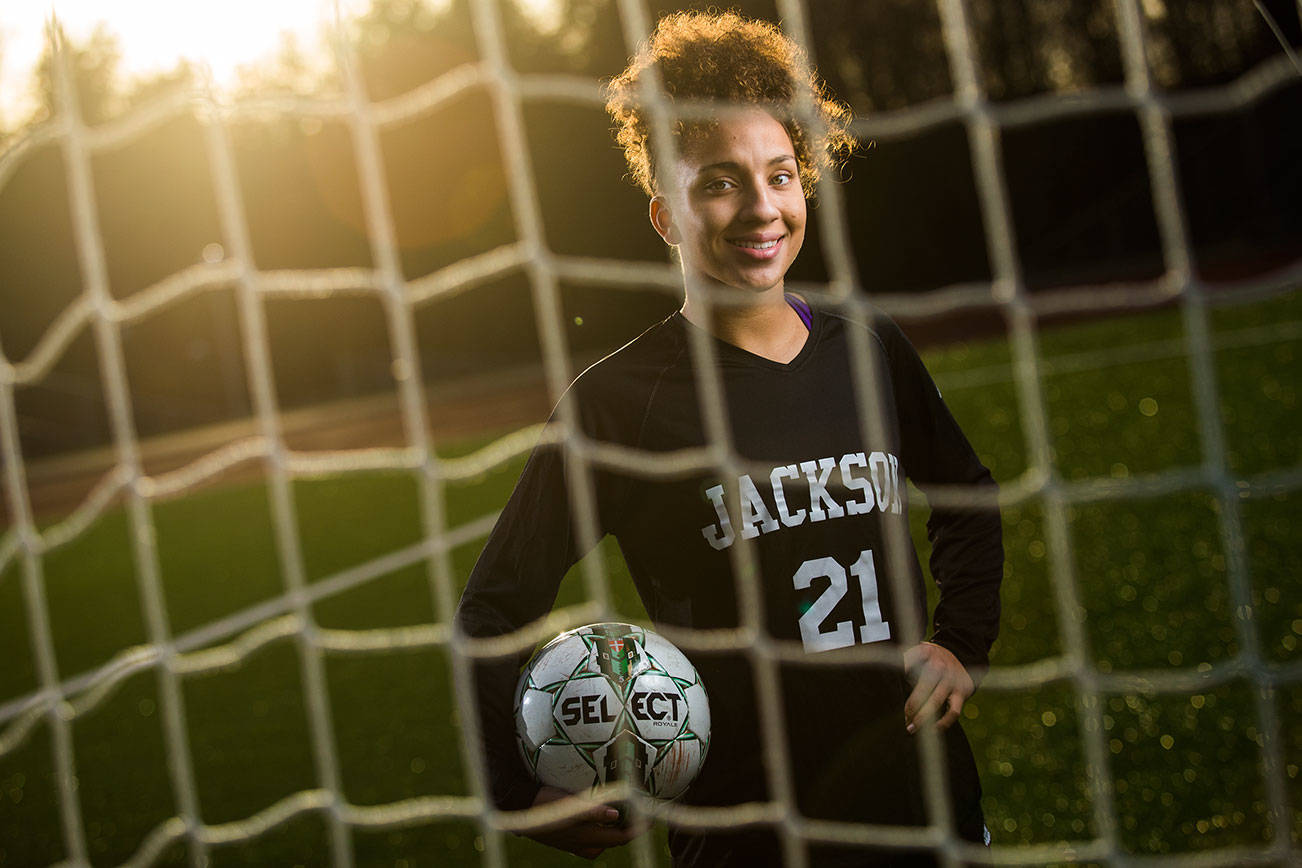Jackson High School senior forward Jadyn Edwards is the Herald’s 2017 Girls Soccer Player of the Year.(Andy Bronson / The Herald)
