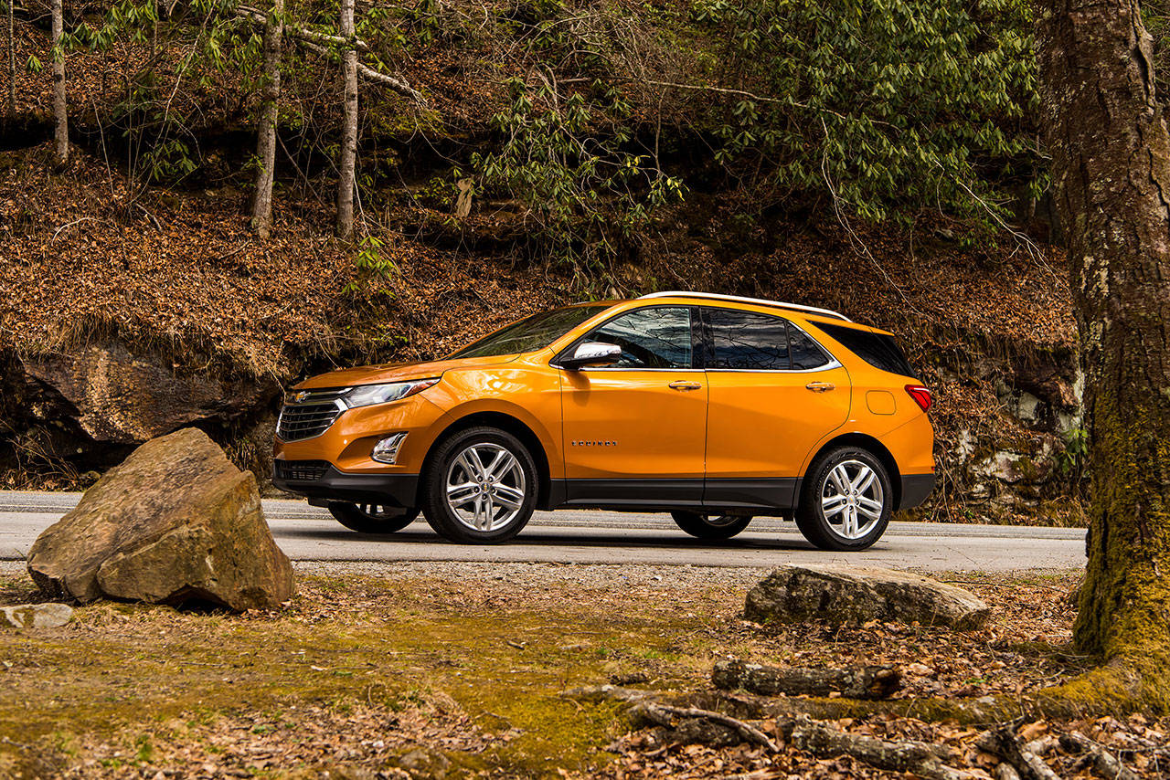 The 2018 Chevrolet Equinox is smaller and lighter than the previous version, but provides as much interior space as a midsize SUV. (Manufacturer photo)