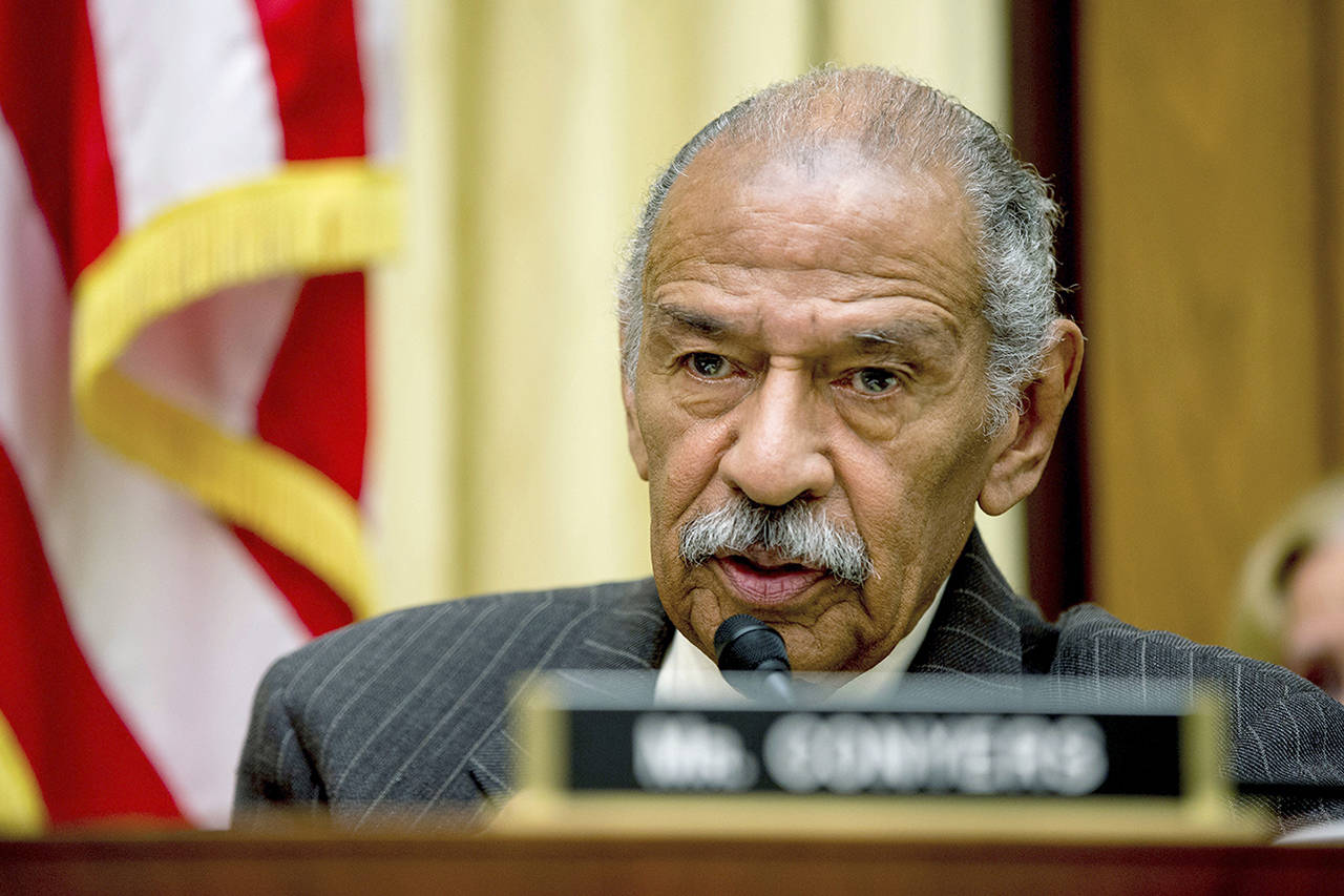 In this 2016 photo, Rep. John Conyers, D-Mich., ranking member on the House Judiciary Committee, speaks on Capitol Hill in Washington during a hearing. (AP Photo/Andrew Harnik, File)