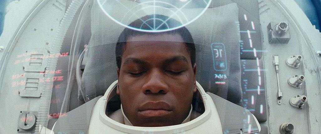 John Boyega again plays Finn in “Star Wars: The Last Jedi.” (Lucasfilm via AP)
