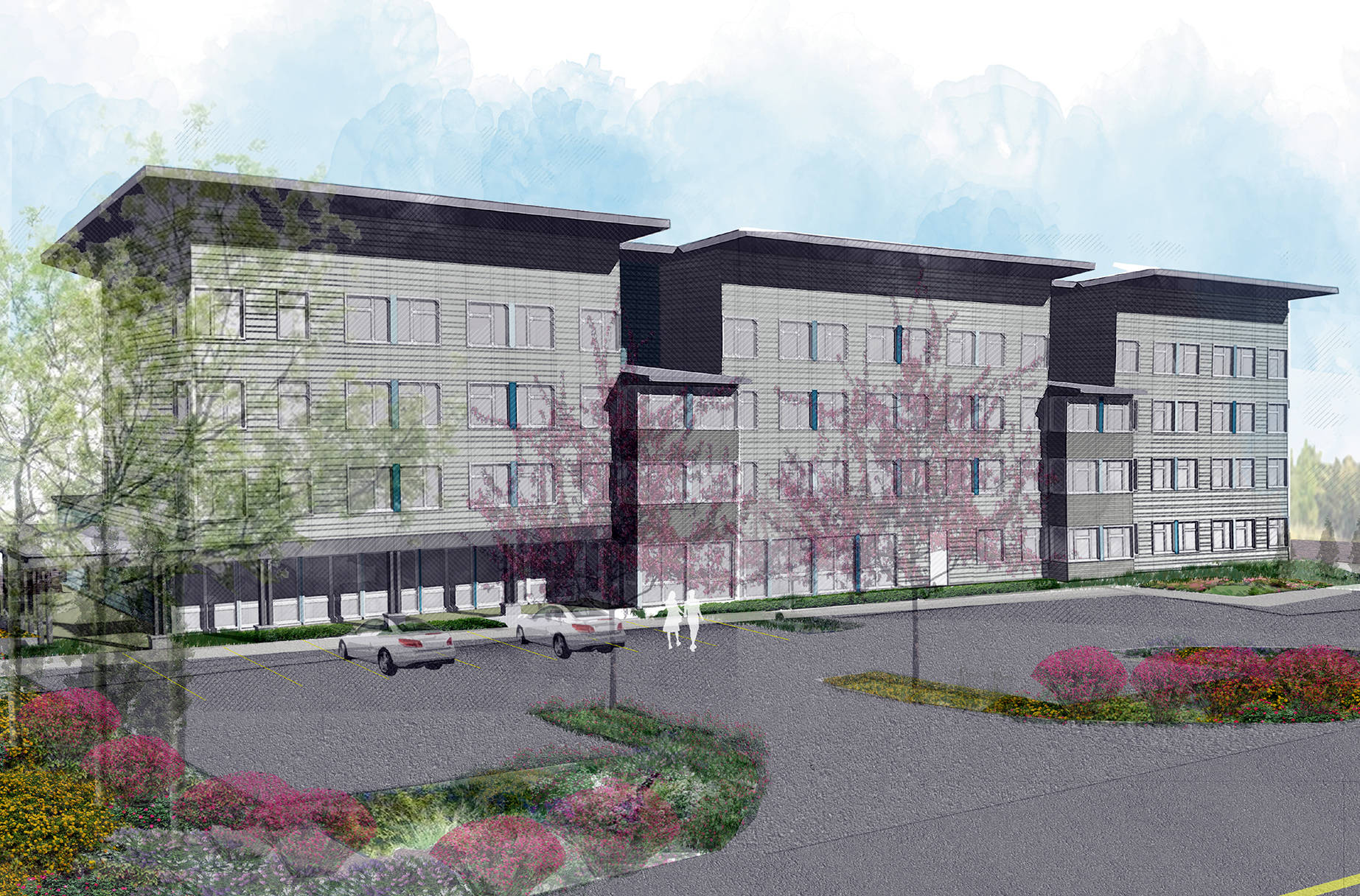 An artist’s rendering shows plans for the Safe Streets housing project designated for Berkshire Drive. (Catholic Housing Services)