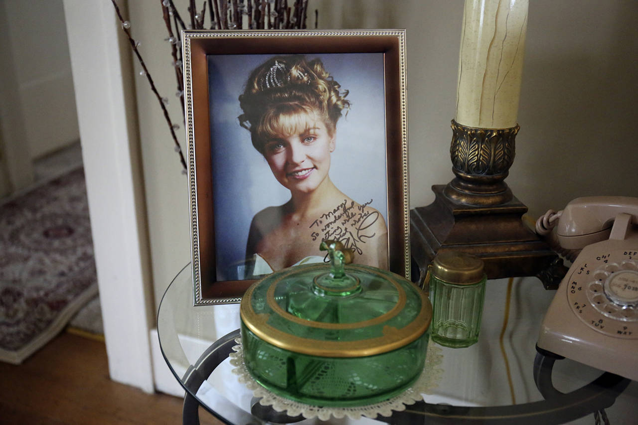 The owners of the Everett home where some Twin Peaks scenes were filmed keep this framed photo of Laura Palmer in the living room. (Kevin Clark / Herald file)