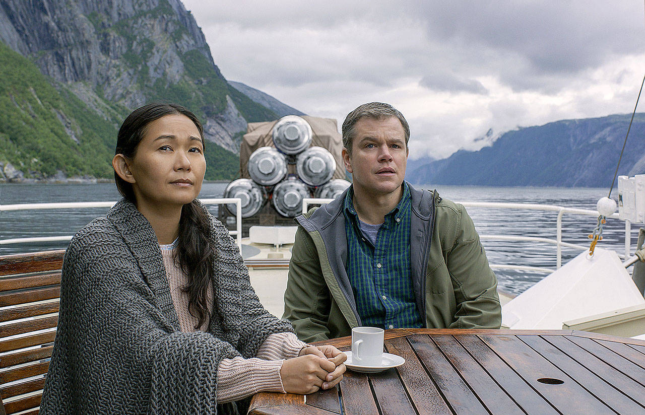 Hong Chau plays a woman who helps a regular schlub (Matt Damon) find enlightenment in “Downsizing.” (Paramount Pictures)