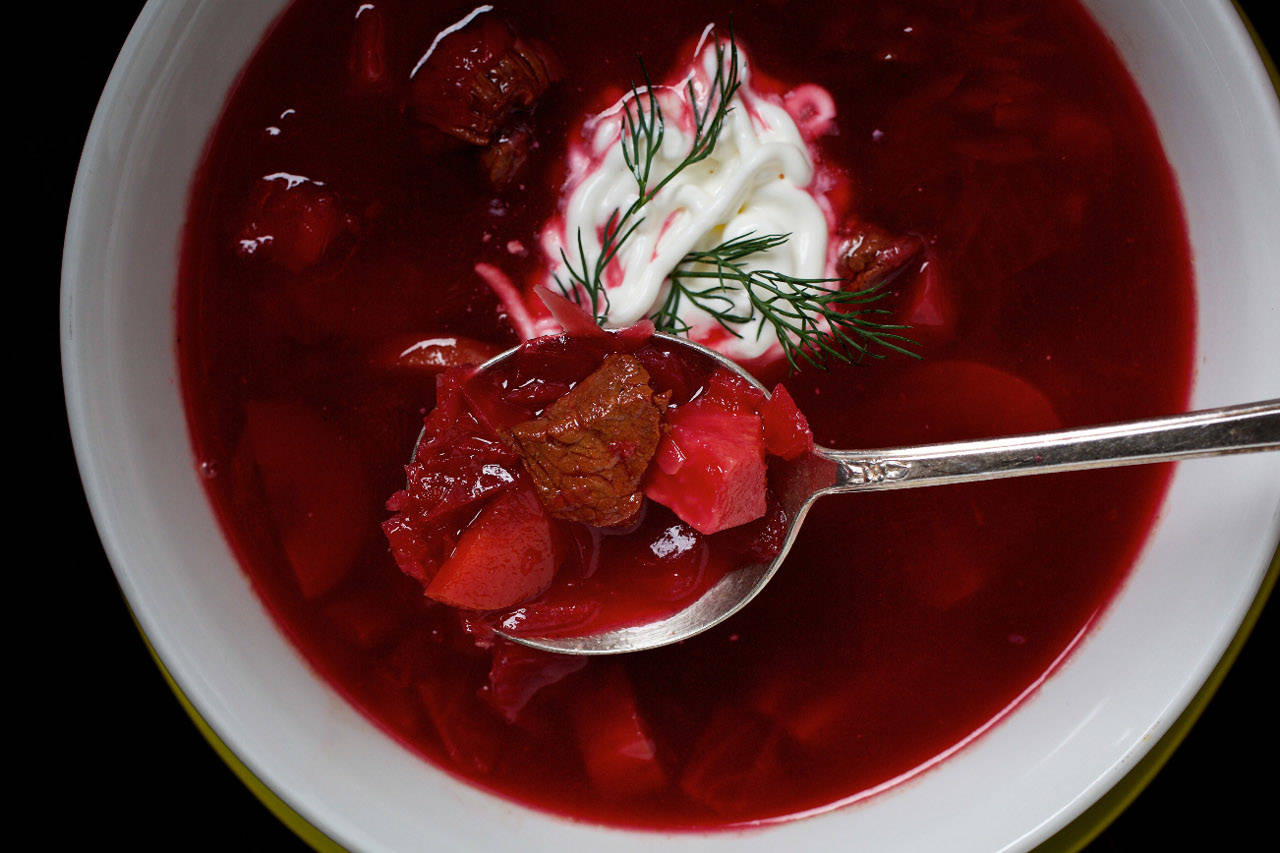 Beef borscht will satisfy on a cold winter’s day. (Photo by Deb Lindsey for The Washington Post)