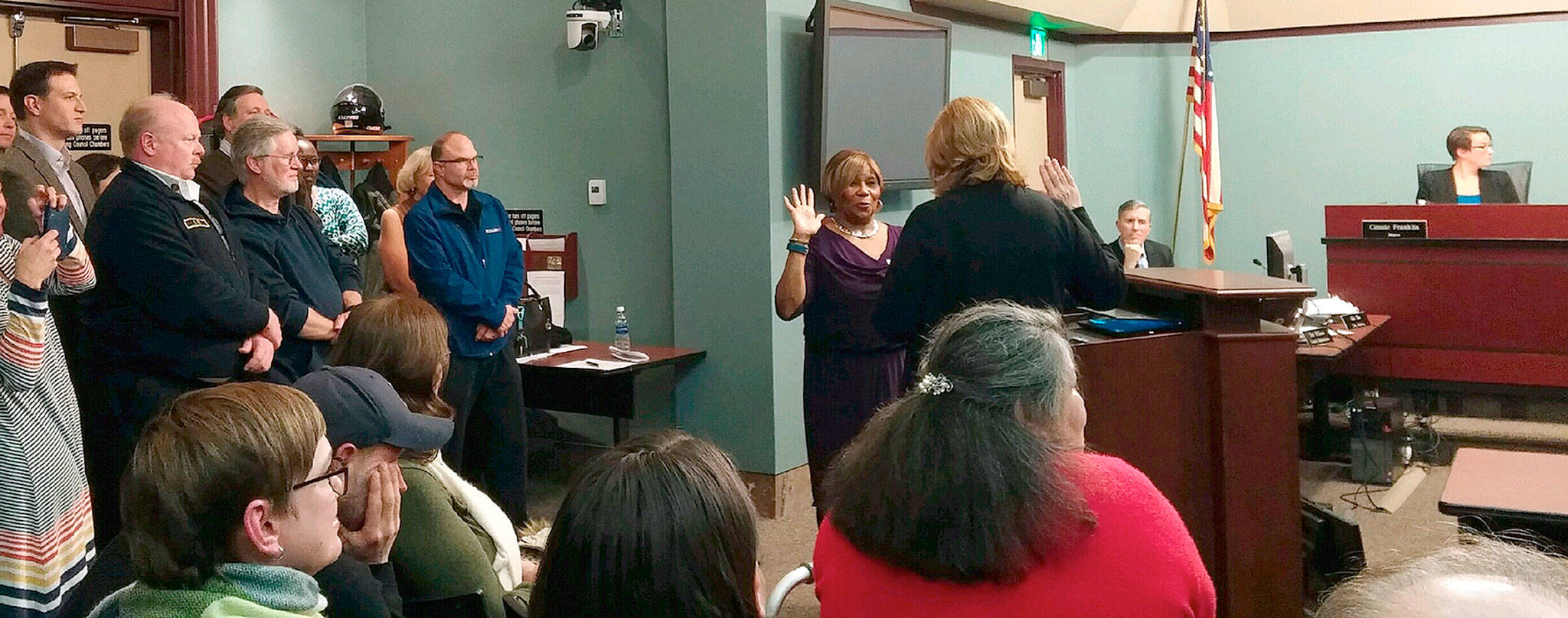 Ethel McNeal, 67, was appointed and sworn in Wednesday night to the Everett City Council. (Rikki King / The Herald)