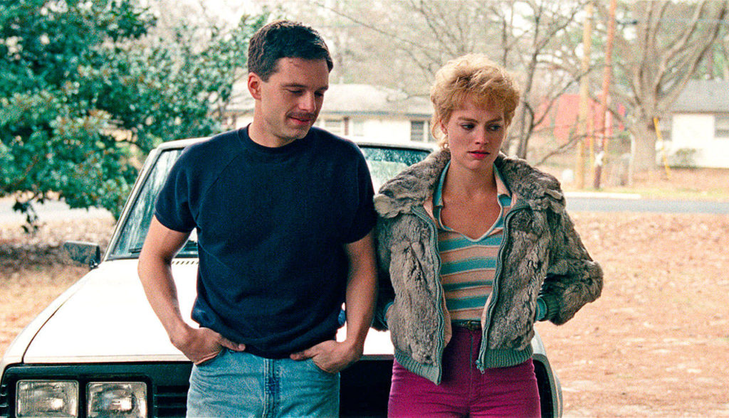 Sebastian Stan as Jeff Gillooly, left, and Margot Robbie as Tonya Harding in a scene from “I, Tonya.” Robbie was nominated for a Golden Globe for best actress in a motion picture comedy or musical for her role in the film. The 75th Golden Globe Awards will be held Jan. 7 on NBC. (Neon)

