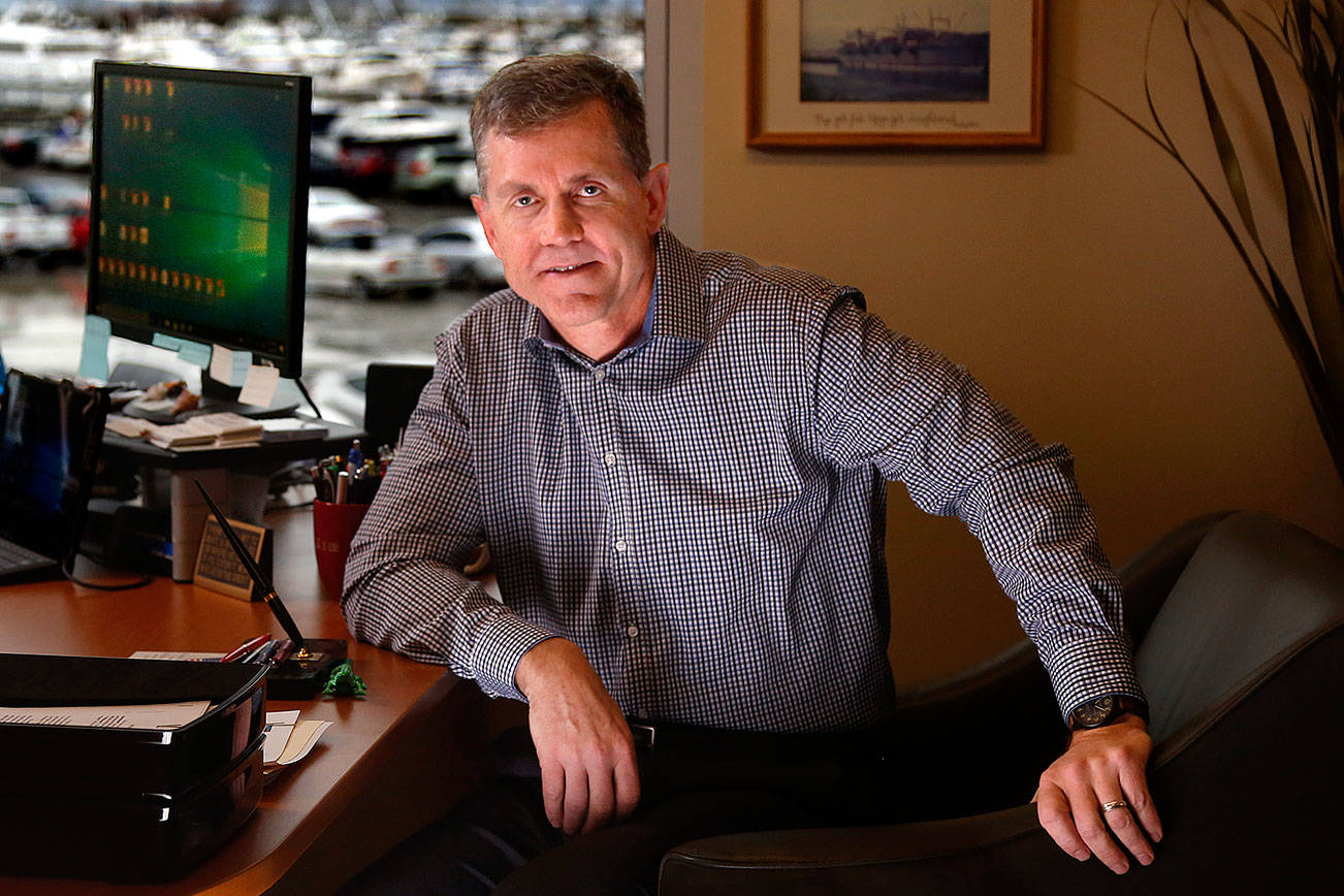 Port of Everett CEO Les Reardanz has been called up and will be spending much of the year away from his office. He is going to Afghanistan. (Dan Bates / The Herald)