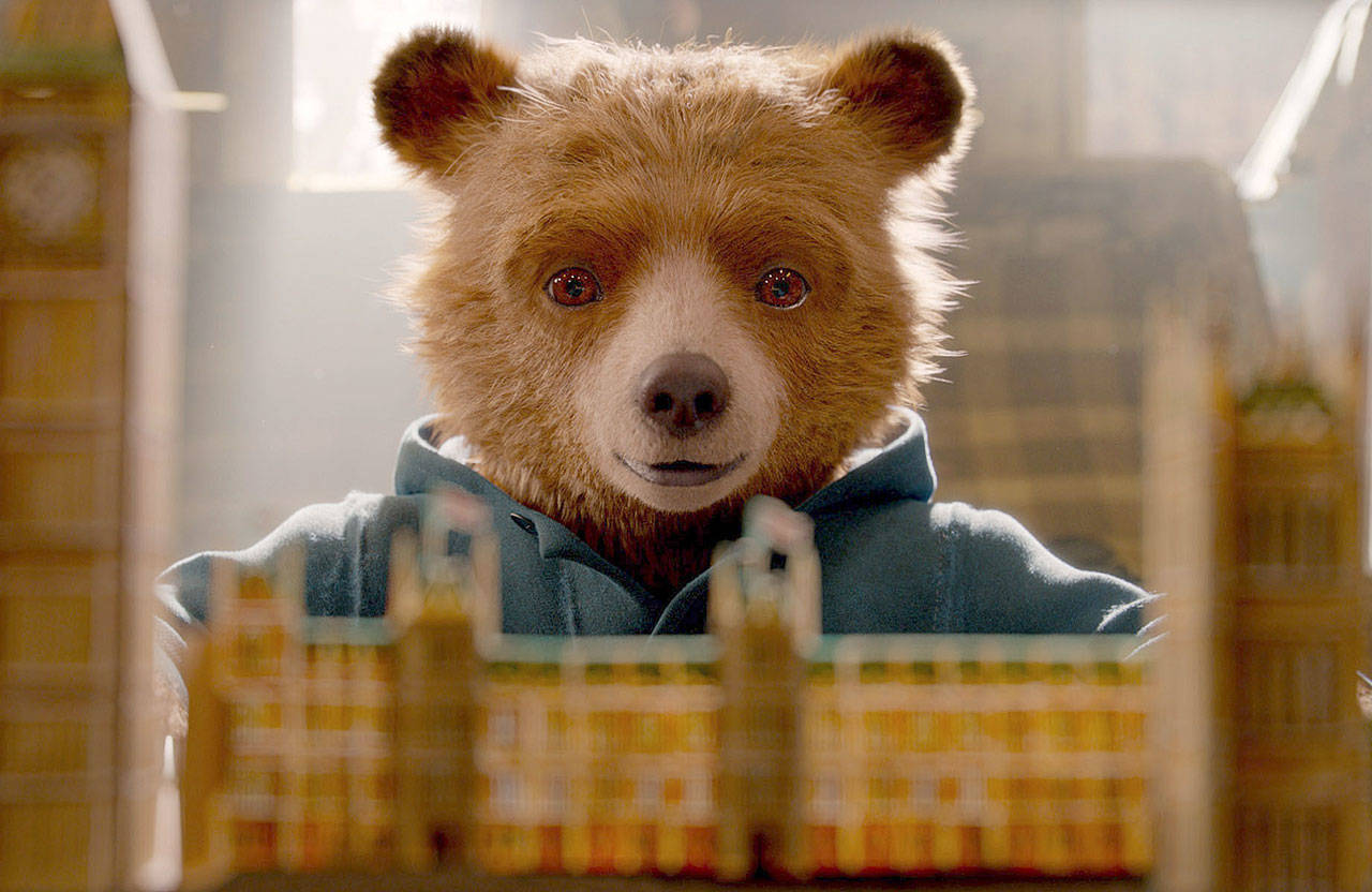 Paddington, voiced by Ben Whishaw, wants to buy his Aunt Lucy a birthday present in “Paddington 2.” (Warner Bros. Pictures)