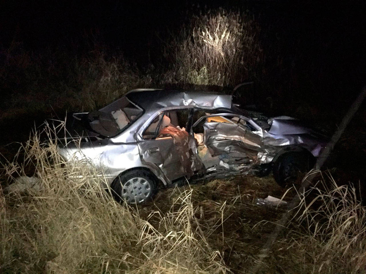 Two people were hurt in an accident on SR2 just east of Monroe around 5:30 p.m. Friday. (Washington State Patrol)