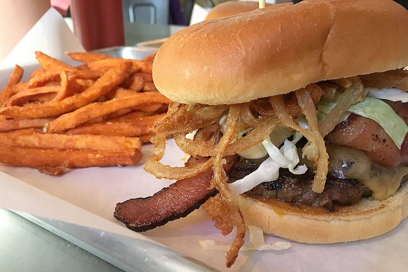 Feeling blue? Mukilteo’s Blu Burger is for you. Fries, too