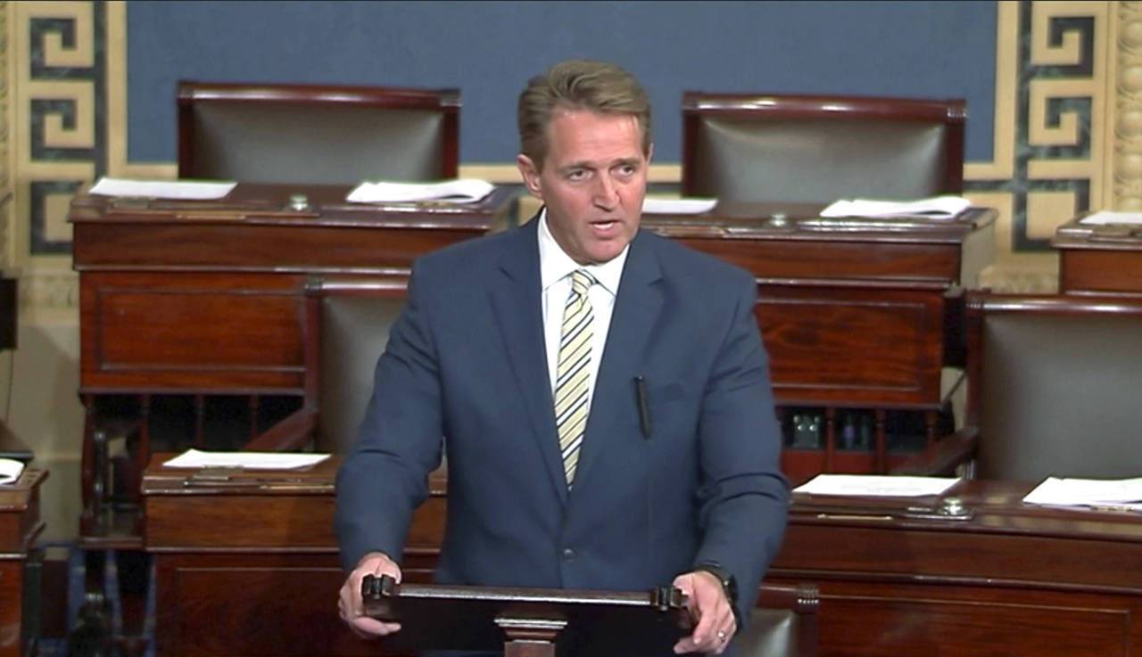 Outgoing Republican Senator Jeff Flake delivers a searing criticism of President Trump’s attacks on the media comparing him to Soviet dictator, Joseph Stalin. (Reuters)
