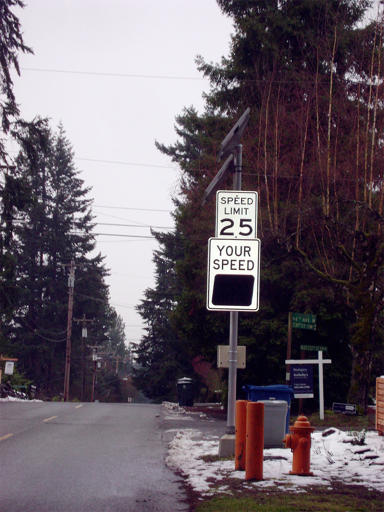 The city of Edmonds is considering petitions for its Traffic Calming Program, which funds improvements like this speed radar feedback sign, to address speeding concerns and reduce cut-through traffic on any street. (Contributed photo)