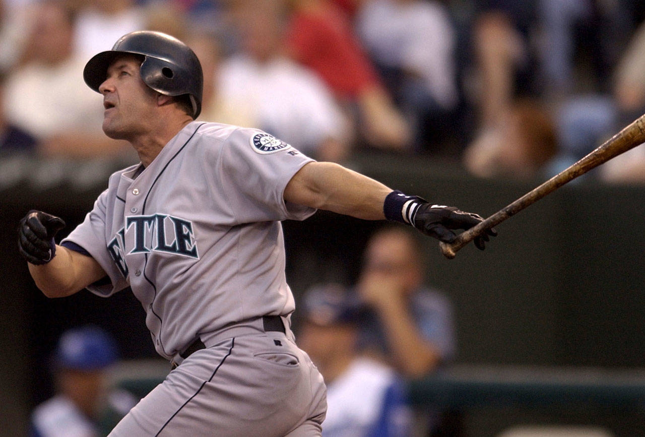 Edgar Martinez played 18 seasons in the major leagues, all with the Seattle Mariners. He batted .312 for his career, with 309 home runs and 1,261 RBI. (AP Photo/Ed Zurga, File)