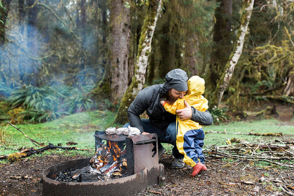 Camp Life, first place: This photo by Andrea Laughery shows her husband and son on a family camping trip the Hoh Rain Forest. She took first place for it in the Camp Life category.
