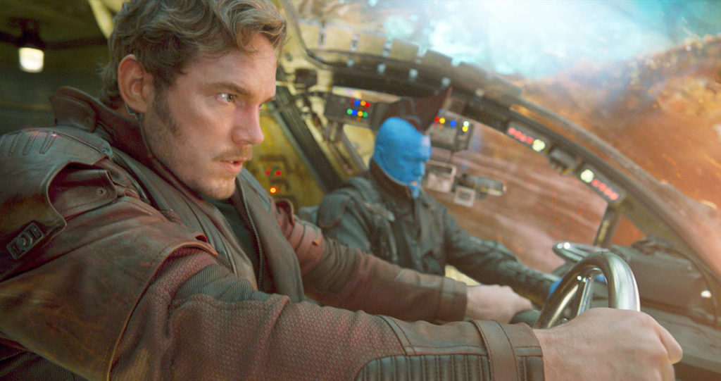 Chris Pratt, left, and Michael Rooker appear in a scene from “Guardians Of The Galaxy Vol. 2.” A raffle to spend a day with Pratt on the movie’s set helped garner $485,000 toward building a Boys & Girls Club teen center in Lake Stevens, where he grew up. (Marvel Studios/Disney via AP)
