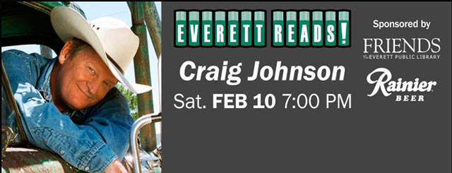 Craig Johnson, author of the novel and TV series “Longmire,” will be speaking at the Everett Performing Arts Center at at 7 p.m. Saturday, Feb. 10, followed by a chance to meet and socialize with him. (Everett Public Library image)