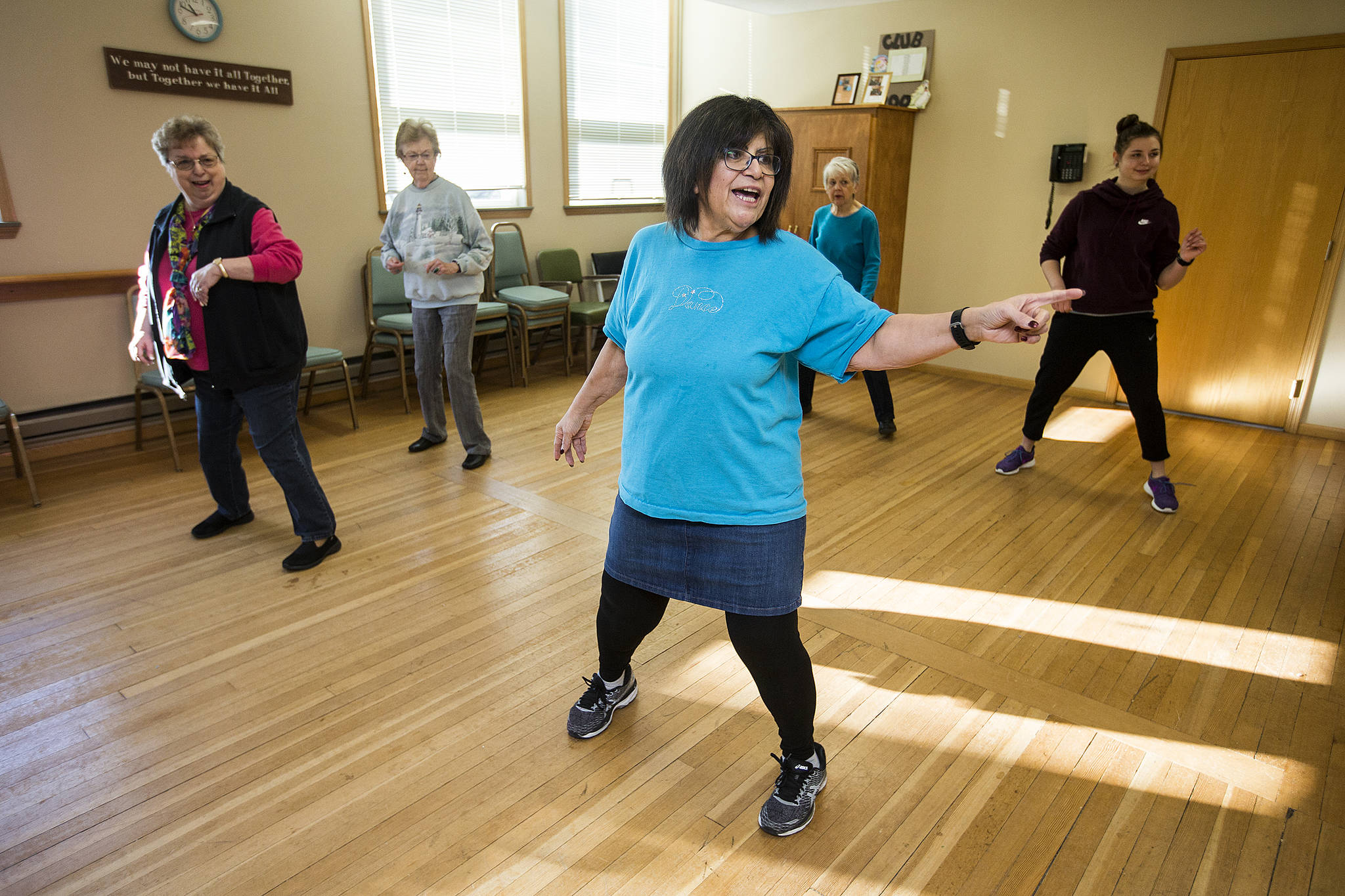 Andy Bronson / The Herald                                Lilia Smith, 62, a retired Boeing worker who teaches line dancing classes at the Stanwood Senior Center, lost 98 pounds, going from 270 to 172. She credits it to TOPS, Take Off Pounds Sensibly.