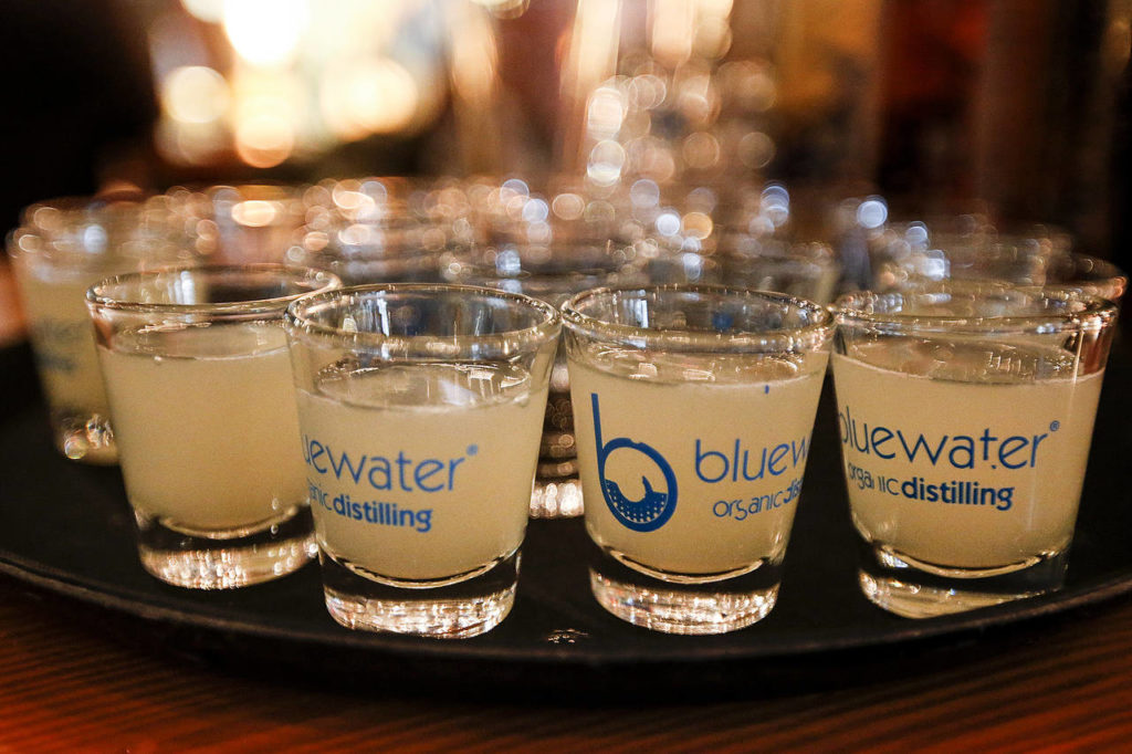 Samples of Bluewater Distilling cocktails are seen at a class last fall. (Ian Terry / The Herald)
