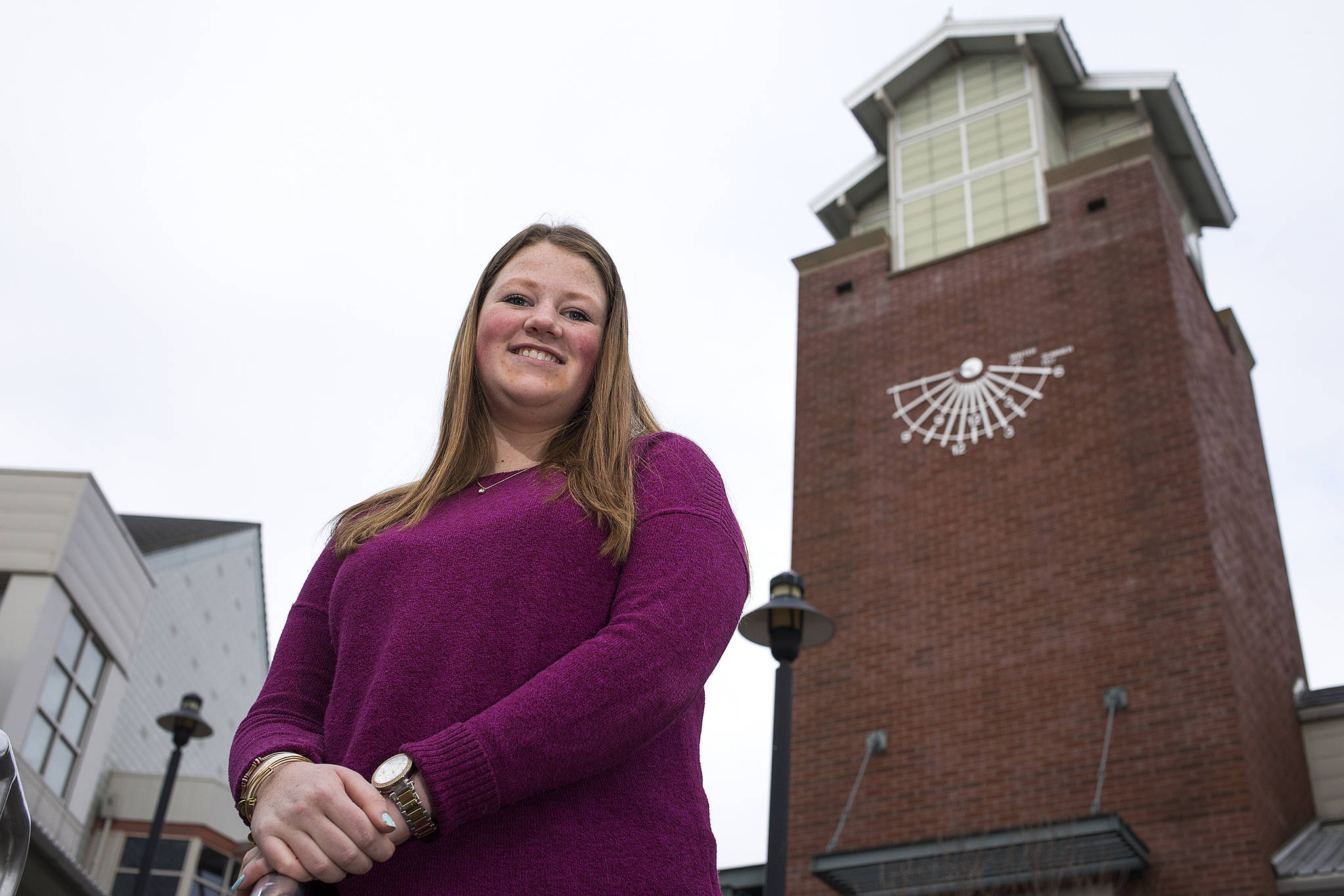 Andy Bronson / The Herald                                 Senior Catrien de Boer is a student leader at Edmonds-Woodway High School who is involved in the academically challenging International Baccalaureate diploma program as well as the swim team and Link Crew.