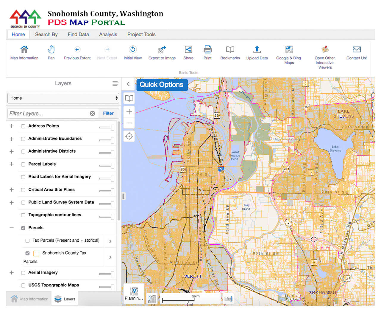 The improved Snohomish County planning map portal.