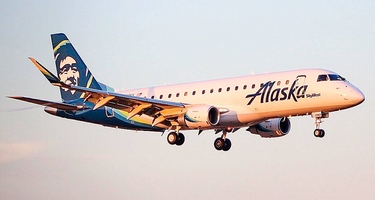 An Alaska Airlines Embraer 175. Alaska and United Airlines plan to use this model on routes to and from Paine Field in Everett. (Alaska Airlines)