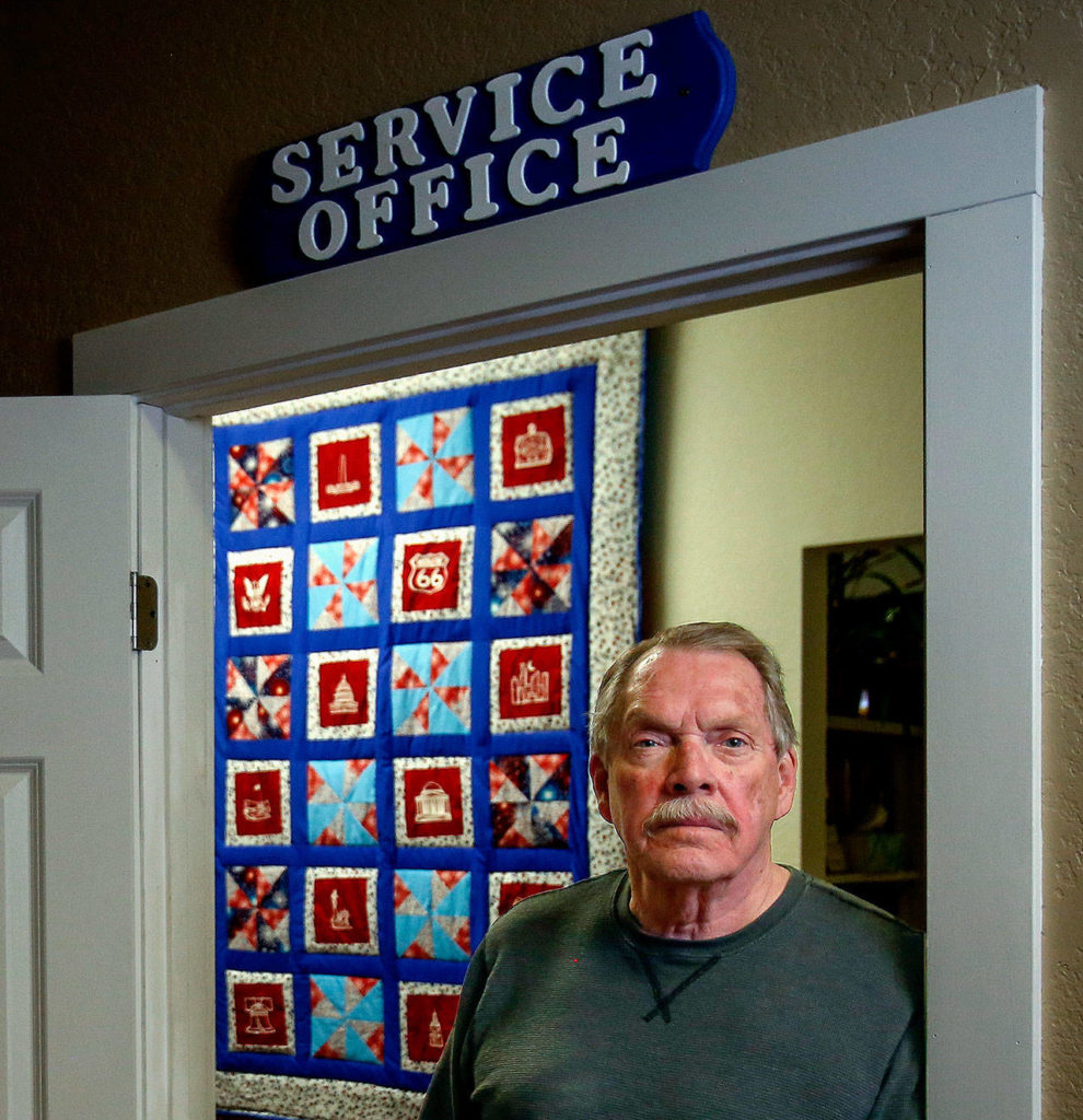 Robert Hughes, 71, a Vietnam veteran, is a volunteer service officer at the post. (Dan Bates / The Herald)
